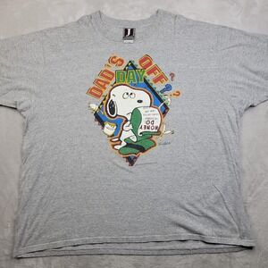 Vintage Snoopy Shirt Mens 4XL Gray Dad's Day Off Peanuts‎ Comic Jostens 90s Tee